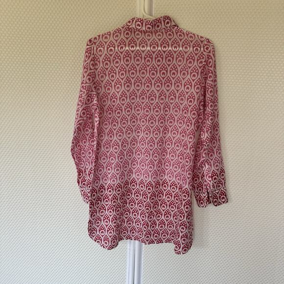 Oliphant Ombre Tunic Top Beach Cover Up Pink Small Boho Art To Wear - Picture 8 of 9